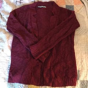 Burgundy sweater cardigan